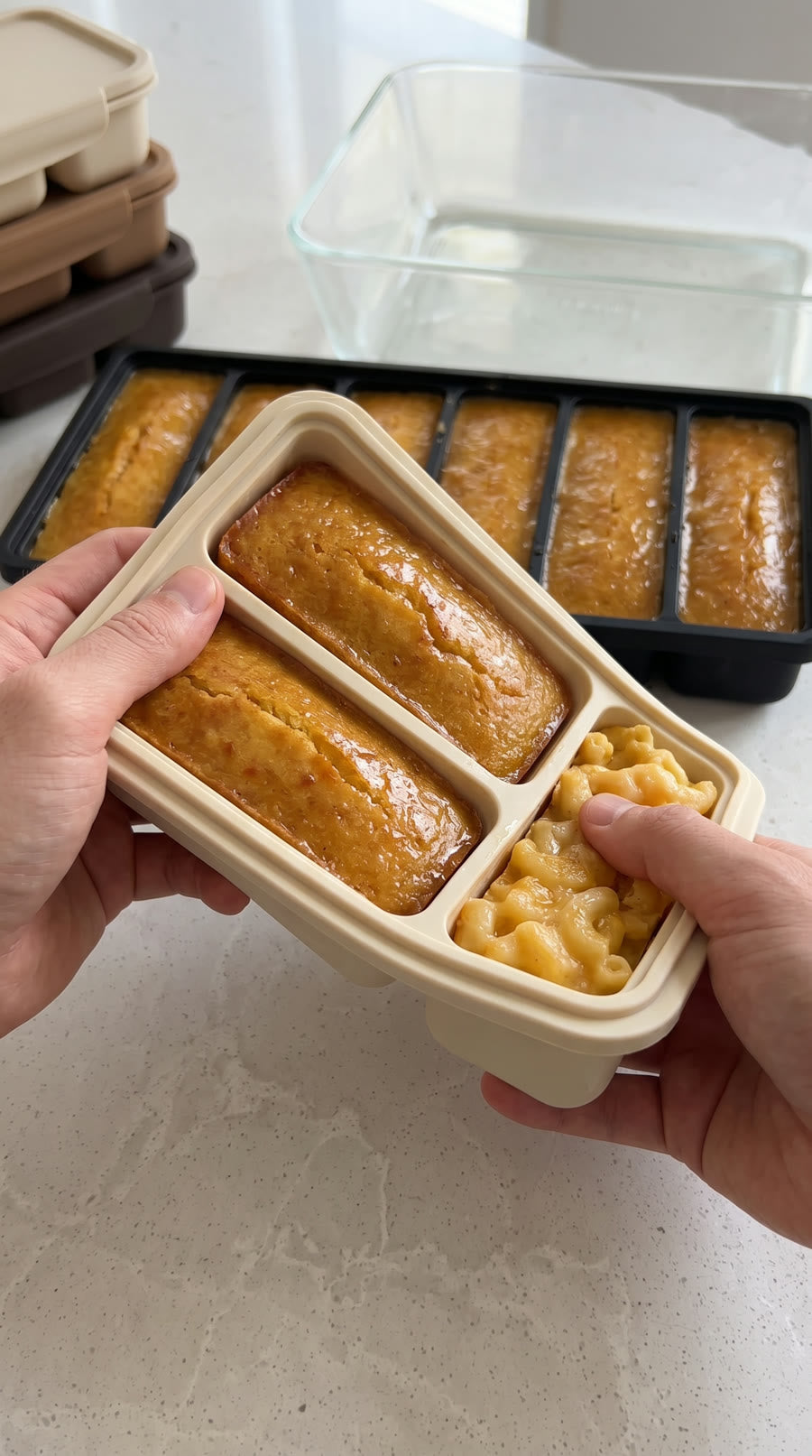 A frozen block popping cleanly out of a BlockPrep tray